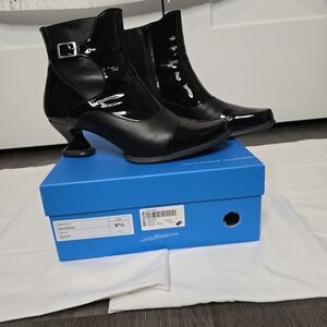 John Fluevog Black Heeled Ankle Boots